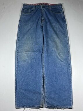 Ralph Lauren Polo RL Jeans Banner Jean 38x34 Ultra Baggy 90s Faded Distressed